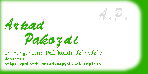 arpad pakozdi business card